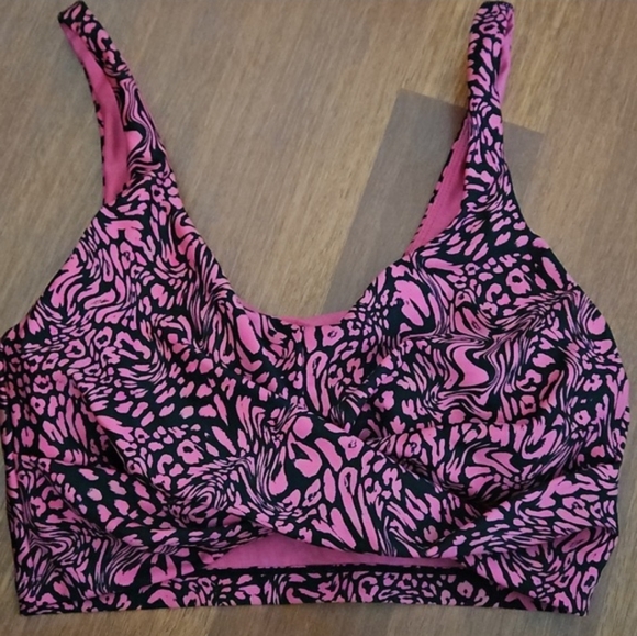 CARBON38 SET Electric Pink Swirly Leopard Print Leggings & Sports Bra~ Med, NWOT - Picture 13 of 14
